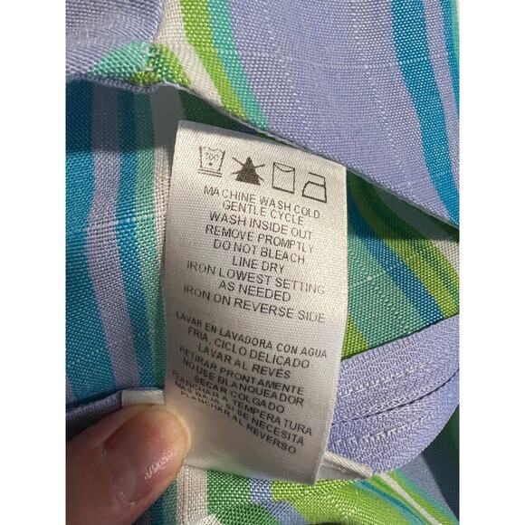 Bonnie Jean Girls Pastel Striped Fit & Flare Dress Lavender Green Blue Size 5 - Picture 9 of 9